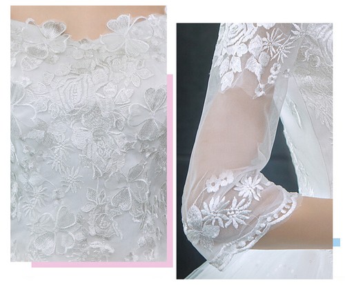 2025 Novia Vestido de Novia Mujeres Hombro Descubierto Corsé Vestido de Novia Princesa Frocks - Imagen 6 de 6