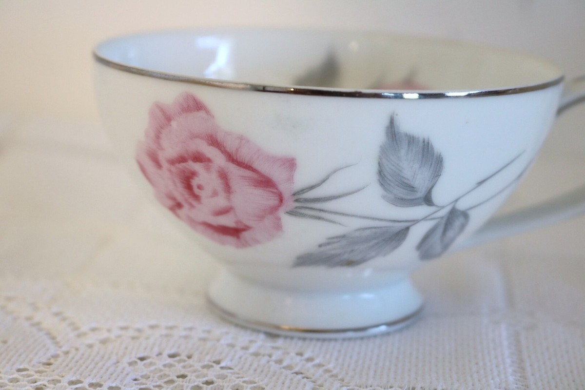 NARUMI CLASSIC ROSE 5226 JAPAN Pink Roses Cups & 6 1/4