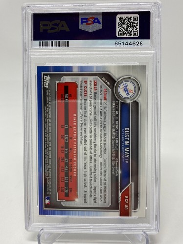 2019 Bowman Dustin May Yellow Refractor Rookie Card  Serial #27/75 ~ PSA 10 - Picture 18 of 19
