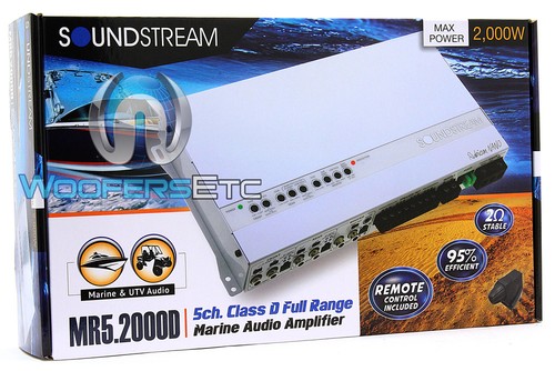 SOUNDSTREAM MR5.2000D 5-CH COMPONENT SPEAKERS SUBWOOFER MARINE BOAT AMPLIFIER - Picture 6 of 6