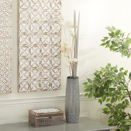 Dried Plant Palm Natural Foliage Set of 2 5" W 38" H White