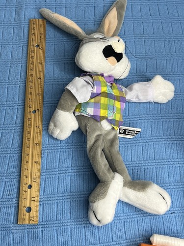 Bugs Bunny Plush 16" Stuffed Animal Bean Bag 1998 Vintage Spring Warner Bros - Picture 5 of 7
