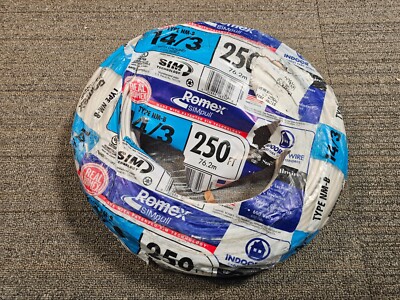Southwire NM-B, 14 AWG, 250 ft. Long, Stranded Core, 1 Strand Building Wire