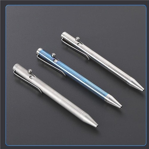 EDC Titanium Bolt Action Ballpoint Office Business Writing Signature Pocket Pen - Picture 5 of 13