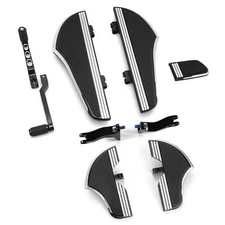 Black Defiance Floorboards Heel Toe Shift Levers For Harley Touring 1980-Up