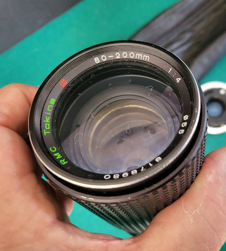 Vintage Tokina 80-200 Zoom Lens, Auto Teleconverter 2X For Canon FD, Leather Bag - Picture 5 of 11