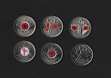 CANADA 6 MONETE DA 25 CENTS COLORATE FDC