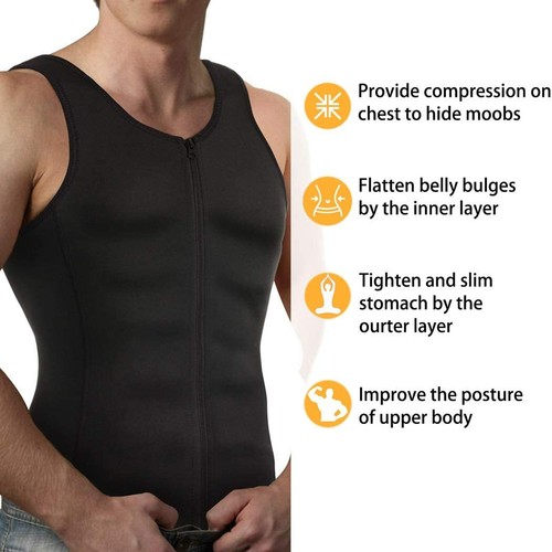 Herren Taillentrainer Weste Body Shaper Sauna Schweiß Bauchkontrolle Training Korsett - Bild 5 von 39