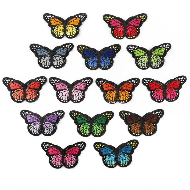 Butterfly cute colourful animal biker jacket Iron//Sew on Embroidered patches