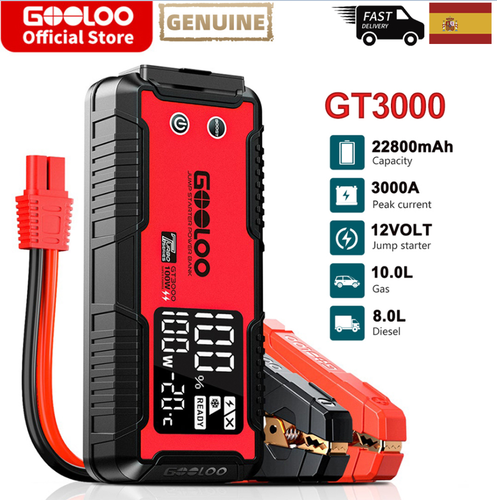 Jump Starter Booster Arrancador De Coche Cargador de Batería 22800mAh |