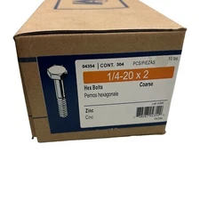 Midwest Fastener Coarse Hex Bolts #04354 Zinc 1/4-20x2 10lb Box