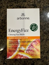 Arbonne Energy Fizz Sticks Blood Orange New Box 30 Sticks