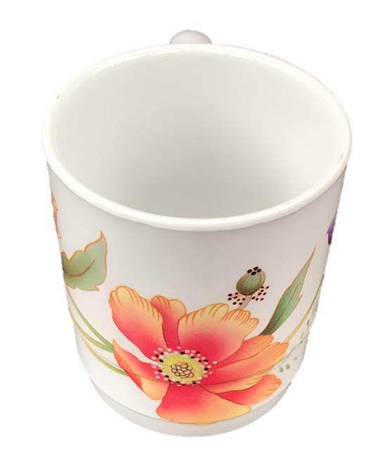 Capacity 12 oz Mug Coffee Tea Cup 100% Melamine Melmac White Flower  Reusable NEW | eBay
