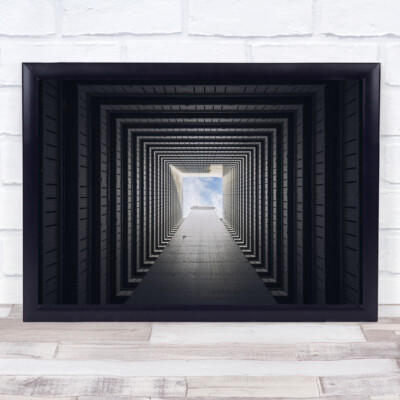 Tunnel Architektur Fluchtpunkt Licht Schatten Symmetrie Wandkunstdruck