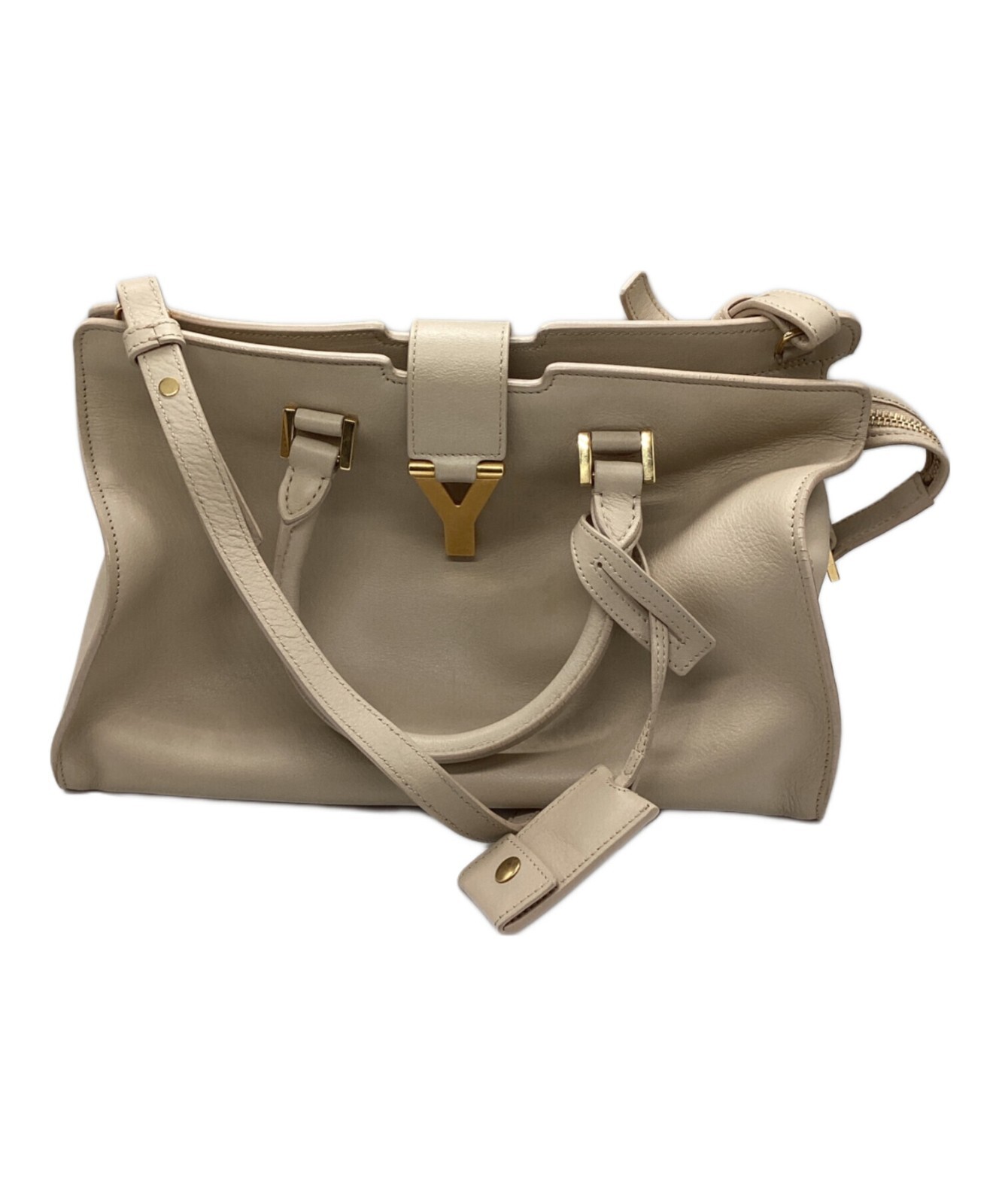 SAINT LAURENT Borsa a mano in pelle 2 vie beige 311210 originale ep5056