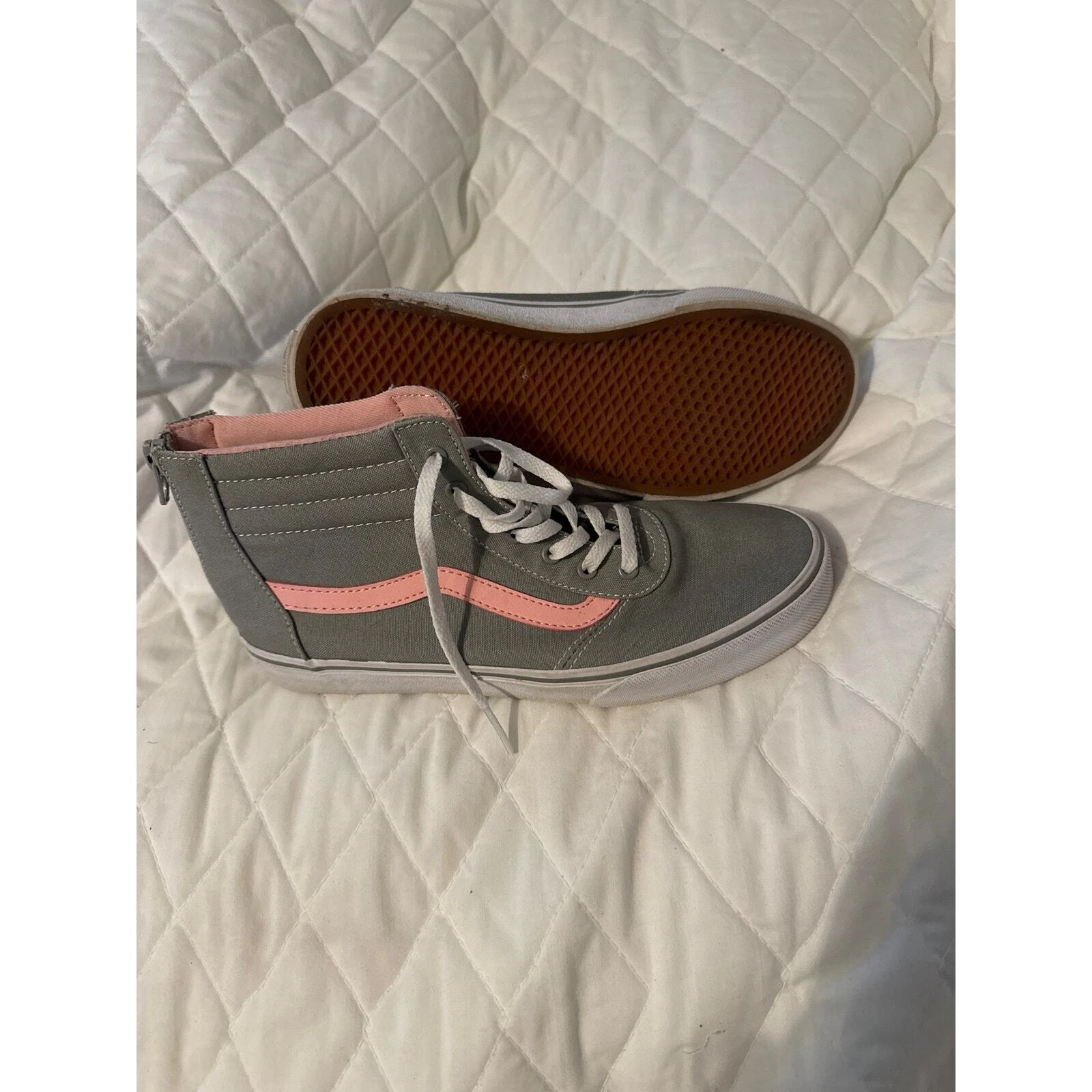 Sneakers bambina grigio e rosa Vans hi zip posteriore Missy 5