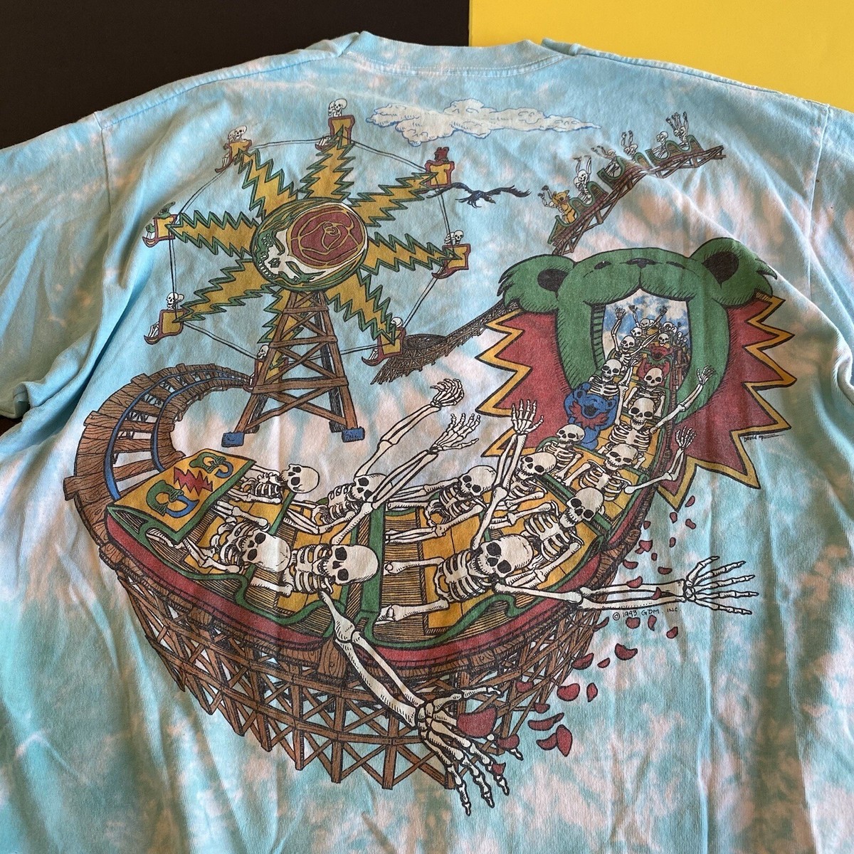 Vintage Grateful Dead Roller Coaster Liquid Blue T-Shirt Vintage Grateful Dead Roller Coaster Liquid Blue T-Shirt