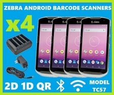 LOT OF 4 Zebra TC57 Handheld Barcode Scanners Android 13 w/ Battery Charger!⭐🔥