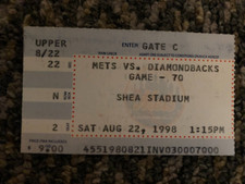 Mike Piazza NY Mets Career HR #191 Ticket Stub - Grand Slam - 1998 MLB HOF