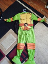 Ninja Turtle Costume Boys Large Mikey Jumpsuit Mask Halloween
