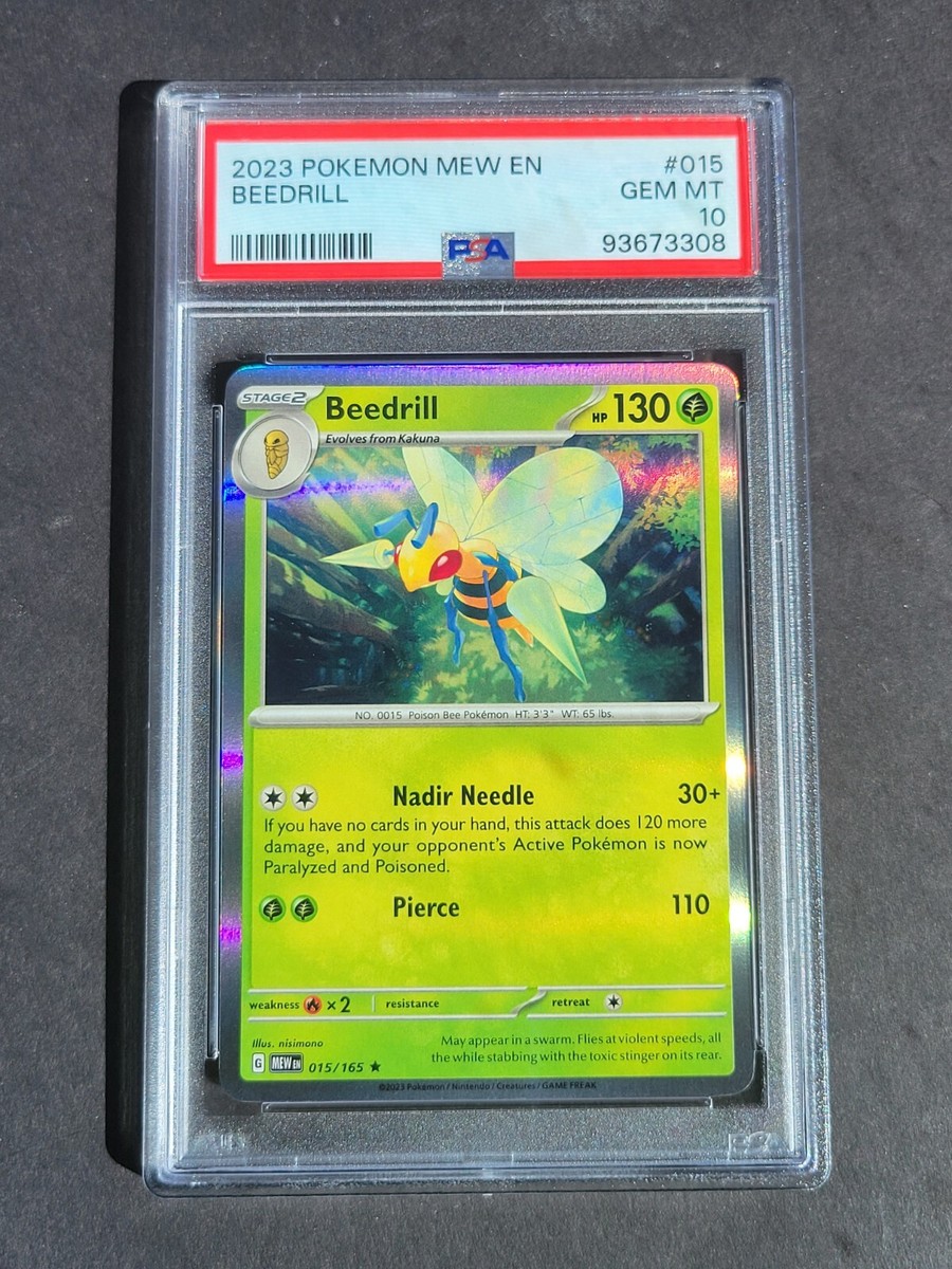 PSA 10 BEEDRILL 015/165 - S&V 151 MEW EN HOLO RARE ENGLISH - GEM