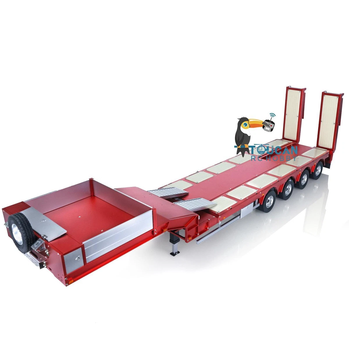 Heavy Steering Metal 4Axle Trailer 997 For Tamiya 1 14 RC Tractor Truck Model