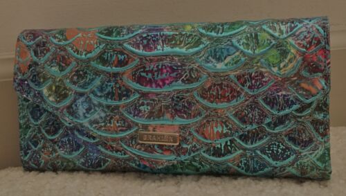 Brahmin VERONICA Trifold Envelope Wallet FRISKY MONTEGO Blue Multi Metallic NWT - Picture 4 of 11