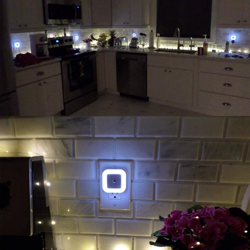 6Pcs Plug-in LED Night Lights Lamp Dusk to Dawn Sensor Hallway Kitchen Bathroom - Picture 7 of 9