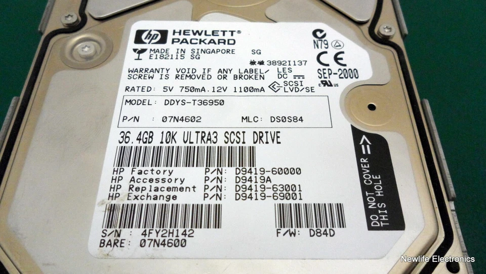 HP D9419-69001 36GB 10,000 RPM 3.5 in. Ultra3 SCSI HDD D9419-63001 D9419A - Image 4 of 4