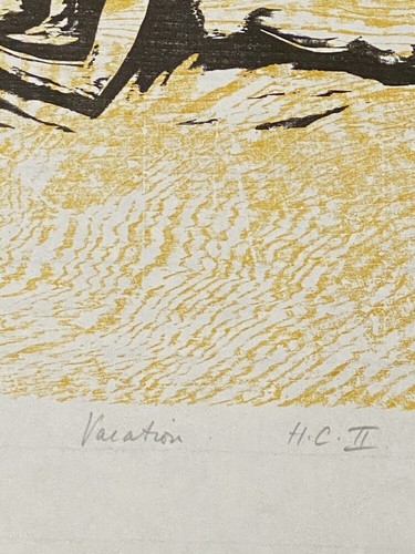 Frank Martin Limited Edition Woodcut Signed Vacation 1968 - Picture 5 of 5