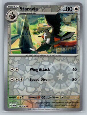バイケン 初期 1 SV01: Scarlet & Violet Base Set #149/198 Staravia Reverse