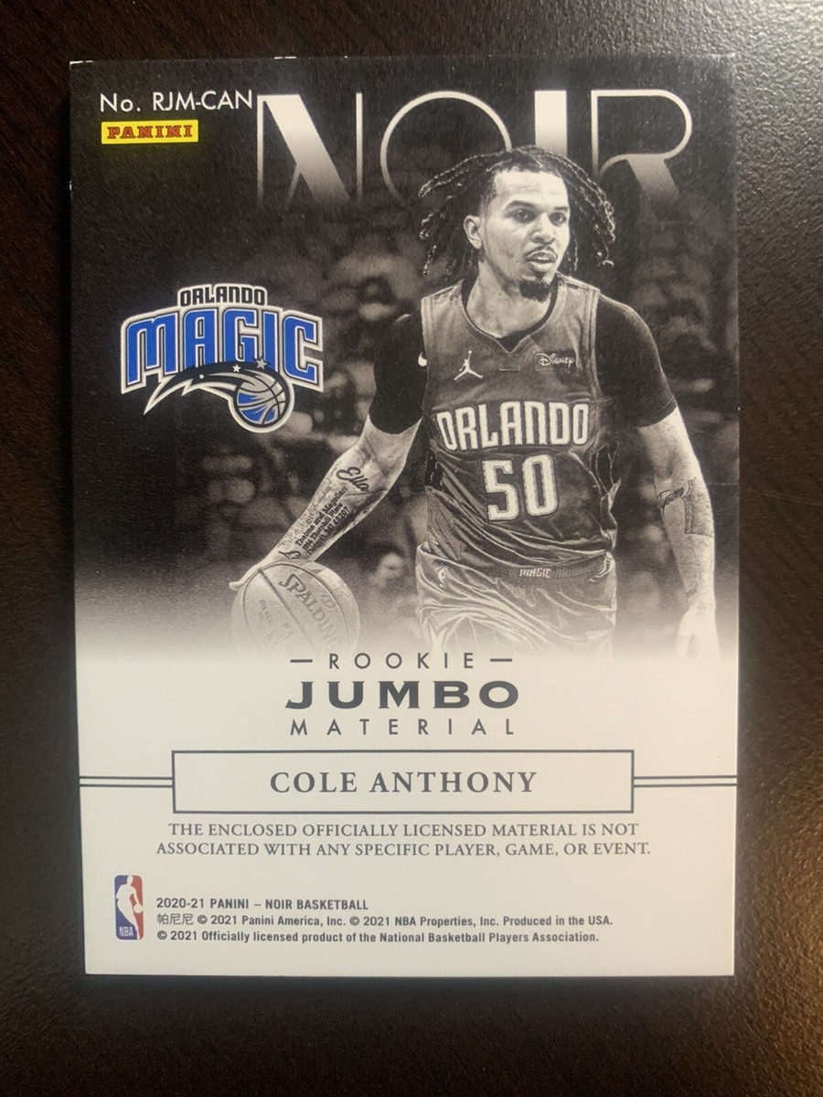 2020-21 Panini Noir COLE ANTHONY Rookie Jumbo Material 43/99