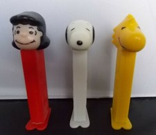 Lot of 3 Peanuts Pez Dispensers White Snoopy Lucy Woodstock Slovenia
