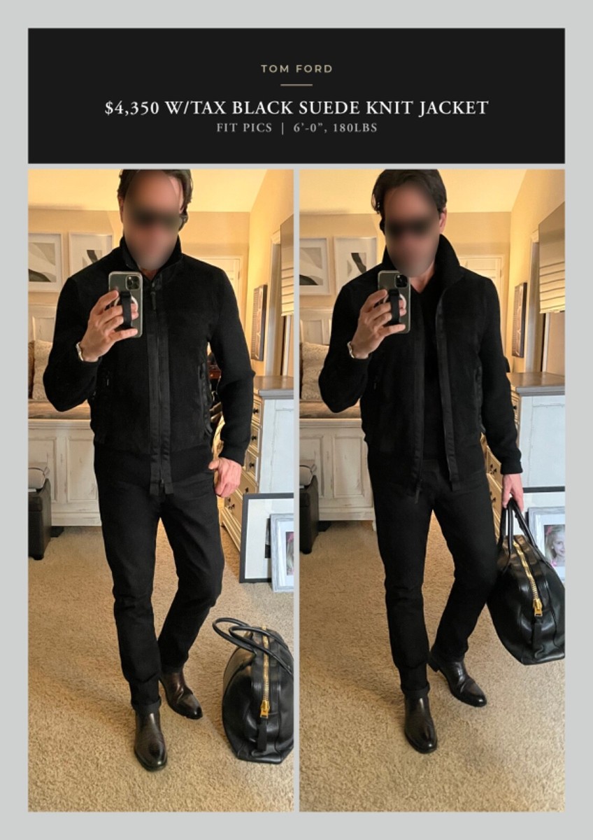 TOM FORD 24AW ジャケット ブラウン系 Made In Italy Ultimate $4,000 TOM FORD Black Suede Leather / Lana Wool