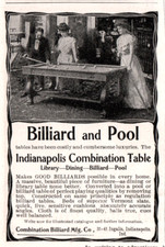 1903 e Indianapolis Combination Pool Table Billiards Print Ad