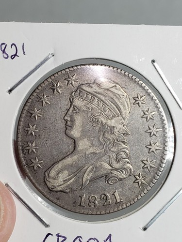 1821 SILVER CAPPED BUST HALF DOLLAR 50C COIN Appears EXTRA FINE+ Grade Yourself - 第 1/8 張圖片