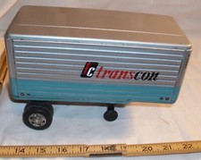 WHITE TRANSCON TANDEM SEMI TRUCK SET TIN FRICTION TOY PART JAPAN