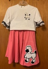 50's Pink Poodle Skirt Complete Outfit - Child Large 14-16 from Cruisin' USA
