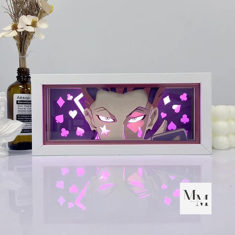 Hisoka HxH Anime Light Box RGB Lampada Artigianale Collezione