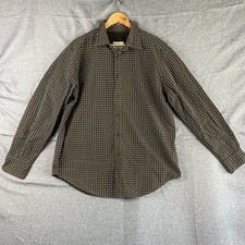 Colorado Shirt Mens L Brown Pattern Long Sleeve Button Up Cotton Office Regular