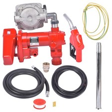 25 GPM 12V Fuel Transfer Pump Cast Iron w/ Flow Meter  Hose for Diesel Kerosene