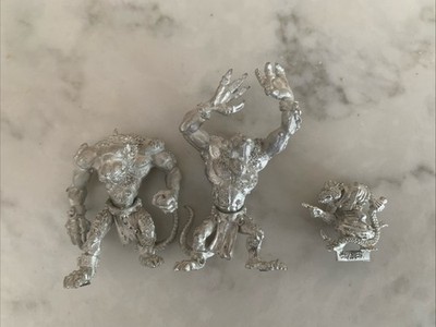 Warhammer Skaven Rat Ogres And Pack Master Models Metal OOP