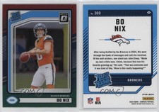 2024 Panini Donruss Rated Optic Preview Red & Green Prizm Bo Nix #369 Rookie RC