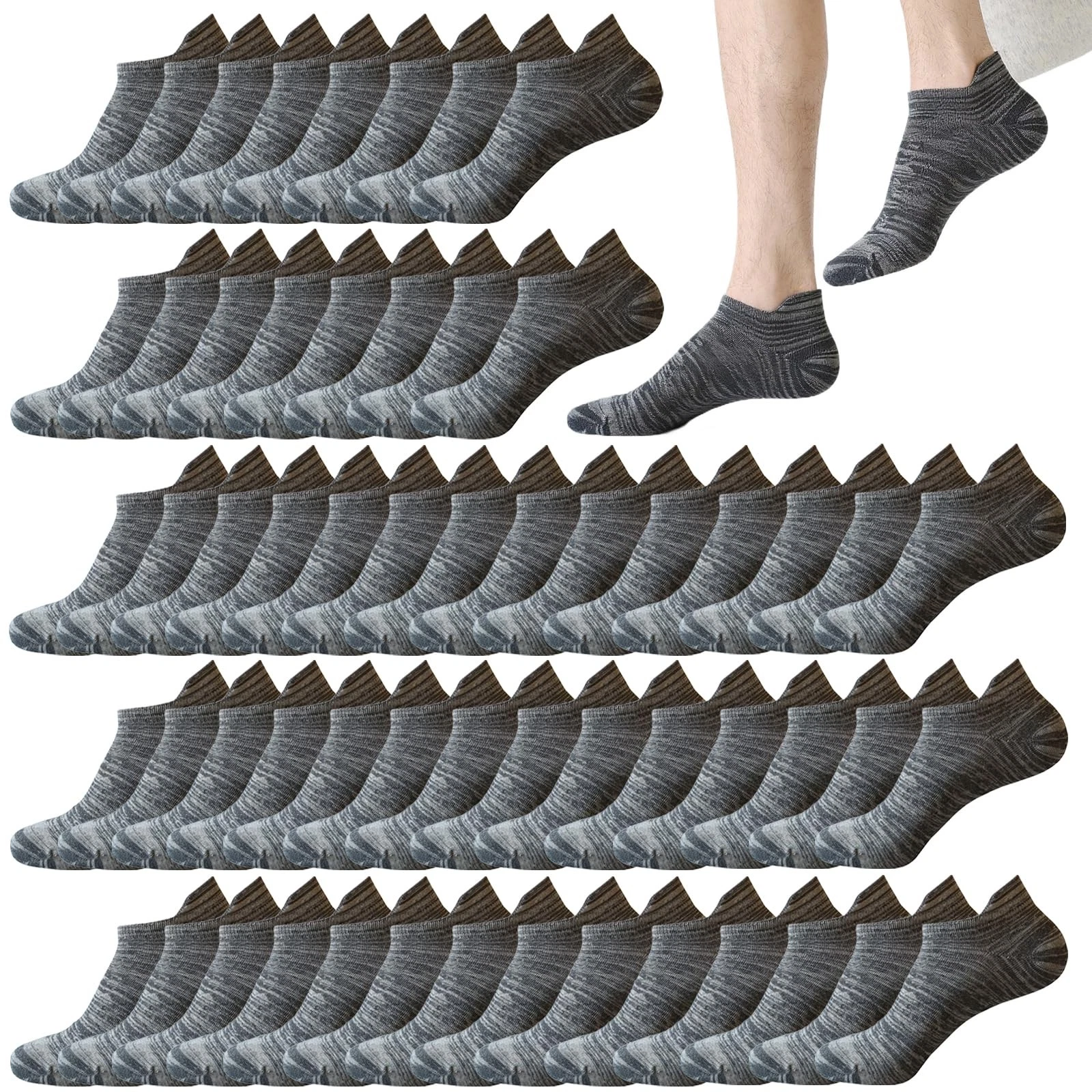 20 Pairs Athletic Ankle Socks for Men Breathable Low Cut Running Socks Cushio...