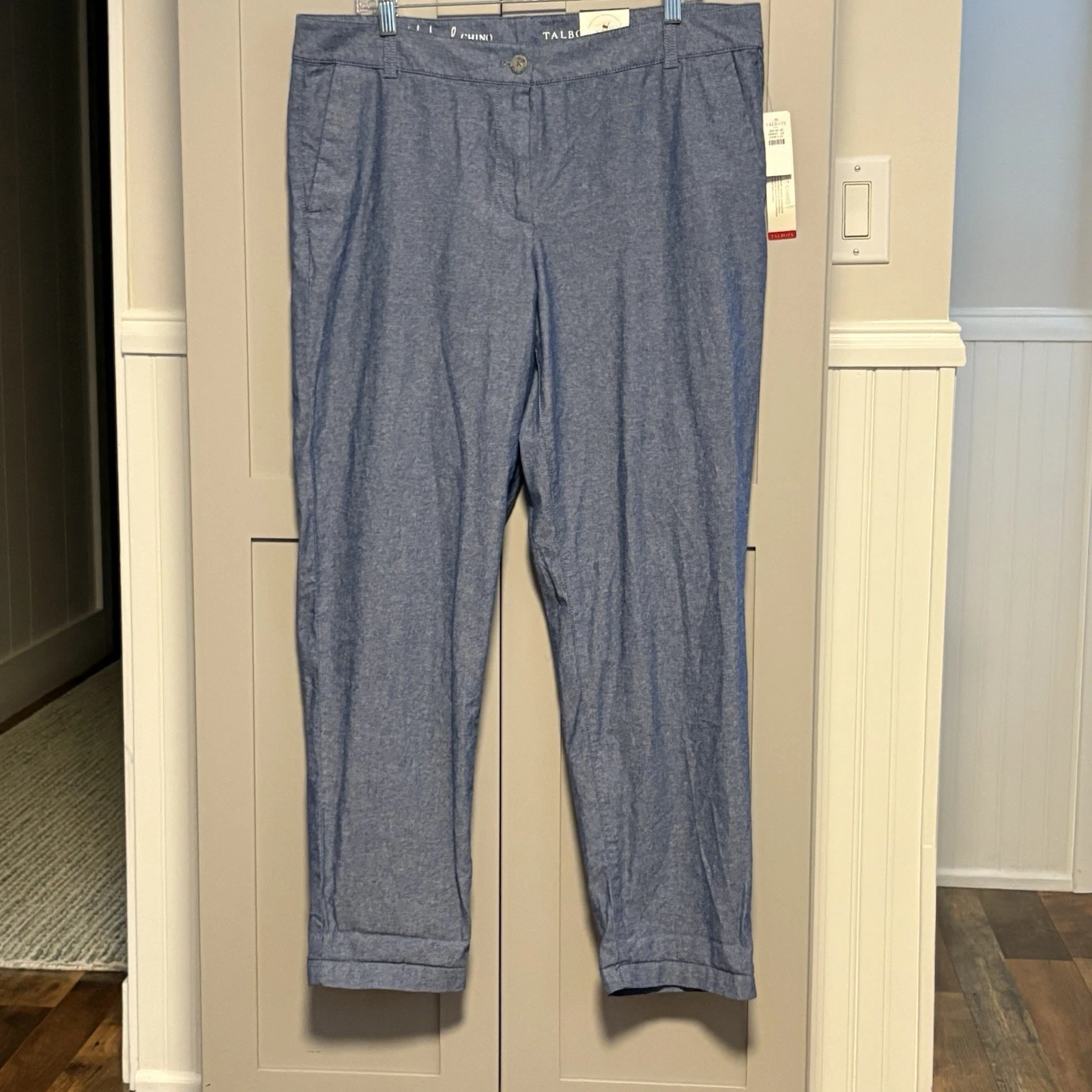 NWT Talbots Women Sz. 14 Stretch Twill Weekend Super Soft Chino Pants Light Blue
