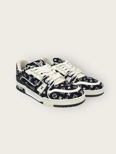 Louis Vuitton Black Monogram Textile LV Trainer Sneakers 9.5 145753663