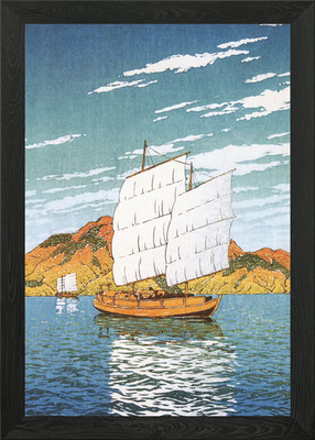 Felsenträger Boot bei Bingo gerahmtes Wandbild Poster Leinwanddruck Bild