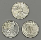 Lot of 3 Walking Liberty Eagle Round 1/10 oz .999 fine Silver Money Metals Mint