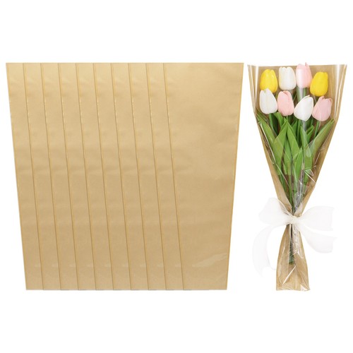 SixWeKit 60PCS Flower Bags For Bouquets,Kraft Paper Flower