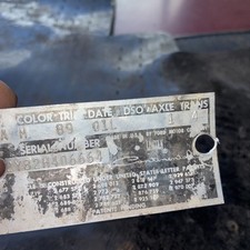 1962 Lincoln Continental Id Plate Data Tag